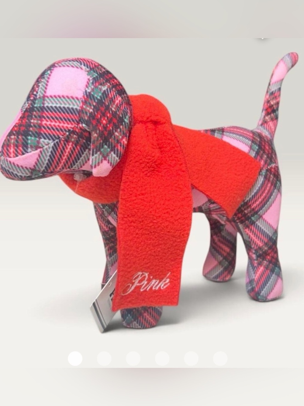 PINK Victoria's Secret Pink Plaid Mini stuffed dog